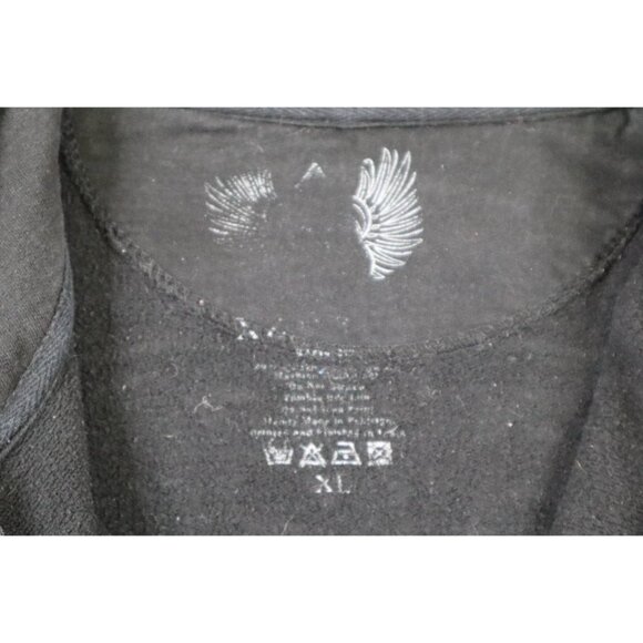 Y2K Xzavier Lizard Skeleton Zip Hoodie Black XL Emo Grunge Style “Live Free” - Picture 5 of 14